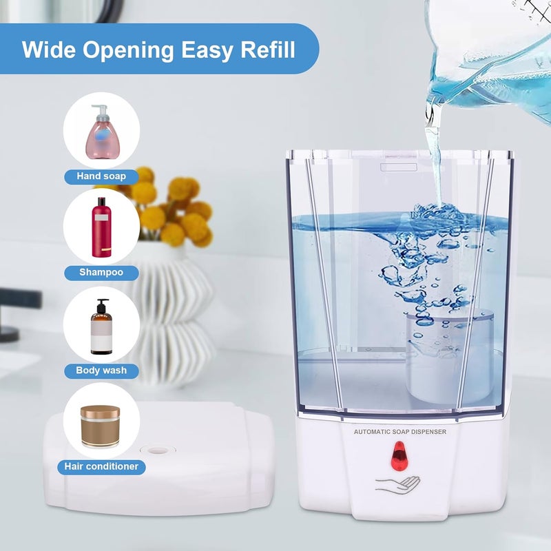 GreeSuit Automatic Soap Dispenser Wall Mounted: 700ml/23.7oz Commercial Hand Soap Dispenser Wall Mount, Touchless Electric Sensor Pump for Home Kitchen Bathroom Offices Hotel Commercial Restaurant - Image 2
